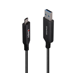 USB kabelis Lindy AOC USB-A - USB-C, 3.2 Gen 1, 1.5W, 25m, melns