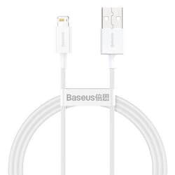 USB kabelis Baseus USB-A - Lightning, 2.4A, 1m, balts