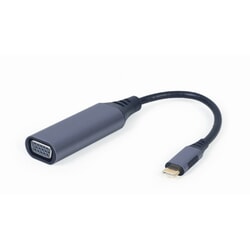 Video adapteris Gembird USB-C 3.0 - VGA, 15cm, pelēks