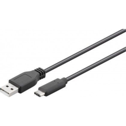 USB kabelis Goobay USB-A - USB-C, 2.0, 2.5W, 1.8m, melns