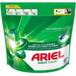 Veļas mazgāšanas kapsulas Ariel All in 1 Pods, Mountain Spring, 65 gab.