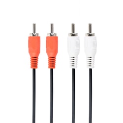 Audio kabelis Gembird 2xRCA - 2xRCA, 1.8m, melns