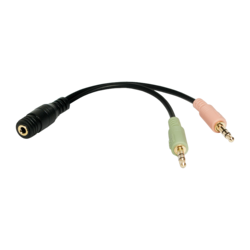 Audio adapteris Logilink 3.5mm - 2x3.5mm, 15cm, melns