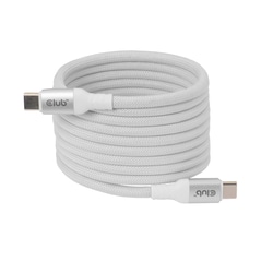 USB kabelis Club3D USB-C - USB-C, 2.0, PD 240W, 2m, balts