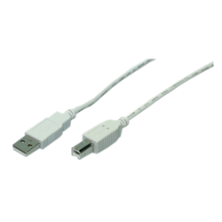 USB kabelis Logilink USB-A - USB-B, 2.0, 2.5W, 2m, pelēks