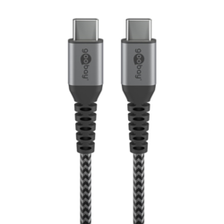 USB kabelis Goobay USB-C - USB-C, 2.0, 60W, 1m, pelēks