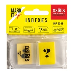 Marķēšanas indeksi ar jautājuma zīmi, 25.4x42.3mm, 50gab, plastikāta