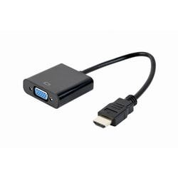 Video adapteris Gembird HDMI - VGA, 15cm, melns