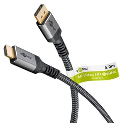 Video kabelis Goobay DisplayPort 1.2 - HDMI 2.0, 5m, melns
