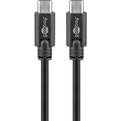 USB kabelis Goobay USB-C - USB-C, 3.2 Gen 1, PD 60W, 4K60Hz, 50cm, melns
