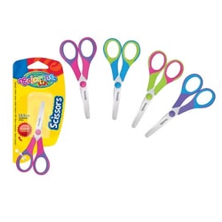 Šķēres 13.5 cm, Colorino kids, ar gumijotiem rokturiem, krāsu asorti