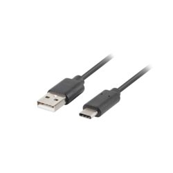 USB kabelis Lanberg USB-A - USB-C, 2.0, 12W, 50cm, melns