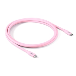 USB kabelis Club3D USB-C - USB-C, 4 Gen 2x2, PD 240W, 4K60Hz, 2m, rozā