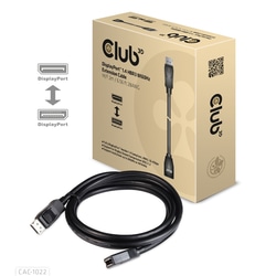 Video kabelis Club3D DisplayPort - DisplayPort 1.4, pagarinātājs, 2m, melns