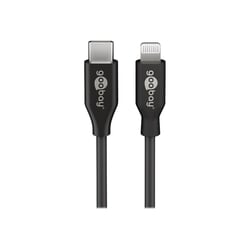 USB kabelis Goobay USB-C - Lightning, PD 27W, 1m, melns