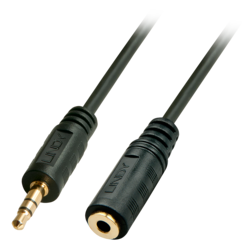 Audio kabelis Lindy 3.5mm - 3.5 mm, pagarinātājs, 5m, melns
