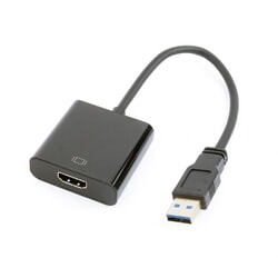 Video adapteris Gembird USB-A 3.0 - HDMI, 15cm, melns