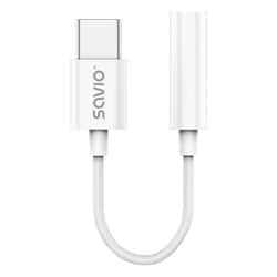 Audio adapteris Savio USB-C - 3.5mm, 11cm, balts