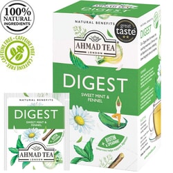 Zāļu tēja Ahmad, Digest, sweet Mint & Fennel, 20 gab.