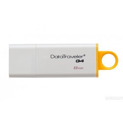 Atmiņa USB Flash 8GB, Kingston DataTraveler I G4, balta/dzeltena