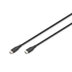 USB kabelis Digitus USB-C - USB-C, 2.0, PD 60W, 50cm, melns