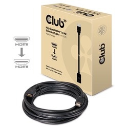 Video kabelis Club3D HDMI - HDMI 1.4, ar Ethernet, pagarinātājs, 5m, melns