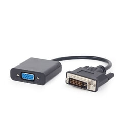 Video adapteris Gembird DVI-D (24+1) - VGA, 20cm, melns