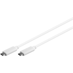 USB kabelis Goobay USB-C - USB-C, 3.2 Gen 1, PD 60W, 1m, balts
