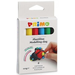 Plastilīns, 6 krāsas, 18g, Primo