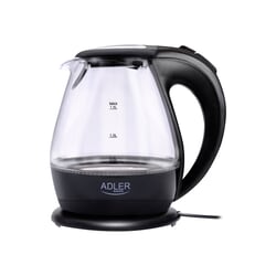 Elektriskā tējkanna Adler AD1224, 2000W, 1.5L, plastmasas/stikla, melna