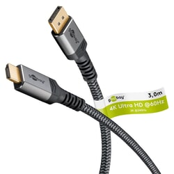 Video kabelis Goobay DisplayPort 1.2 - HDMI 2.0, 3m, melns