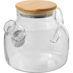 Tējkanna, stikla, ar bambusa vāciņu, 1L