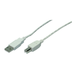 USB kabelis Logilink USB-A - USB-B, 2.0, 2.5W, 3m, pelēks