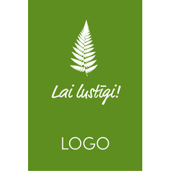 Kartīte, specializēta ar klienta logo, Lai lustīgi, 60x90mm