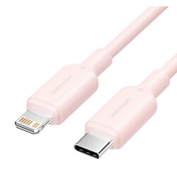 USB kabelis Vention USB-C - Lightning, 3A, 2m, rozā