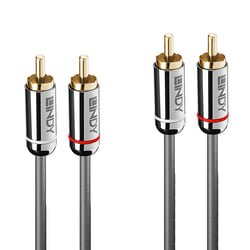 Audio kabelis Lindy 2xRCA - 2xRCA, 5m, pelēks