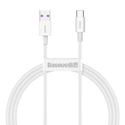 USB kabelis Baseus USB-A - USB-C, 2.0, 66W, 1m, balts