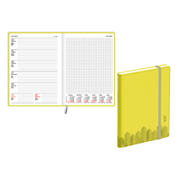 Plānotājs Quadro Soft, mākslīgā āda, dzeltens (20370412)