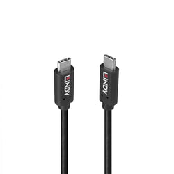 USB kabelis Lindy USB-C - USB-C, 3.2 Gen 2x2, PD 100W, 4K60Hz, 50cm, melns