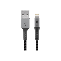 USB kabelis Goobay USB-A - Lightning, 12W, 2m, melns
