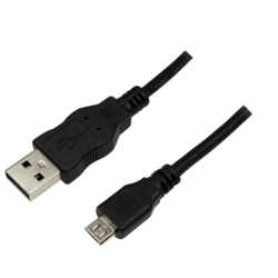 USB kabelis Logilink USB-A -  Micro USB, 2.0, 2.5W, 1.8m, melns