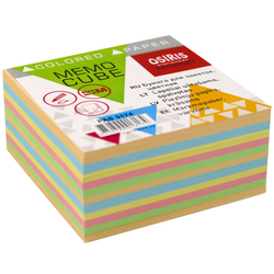 Piezīmju papīrs 90x90mm, krāsains, rezerve, Osiris, 500 lapas