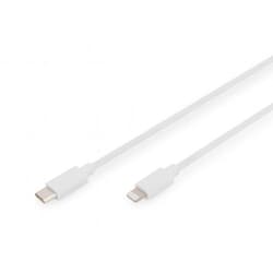 USB kabelis Digitus USB-C - Lightning, PD 60W, 2m, balts