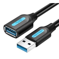 USB kabelis Vention USB-A, 3.2 Gen 1, pagarinātājs, 50cm, melns