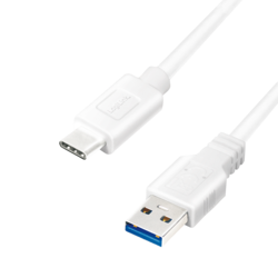 USB kabelis Logilnik USB-A - USB-C, 3.2 Gen 1, 60W, 1.5m, balts