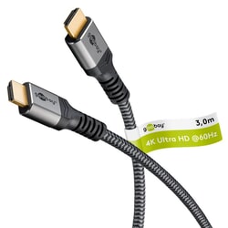 Video kabelis Goobay HDMI - HDMI 2.0, ar Ethernet, 3m, melns