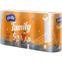 Virtuves dvielis Grite Family, balti, 2 slāņi, 14.9 m, 4 ruļļi/iep.