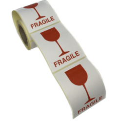 Uzlīme "Fragile" 58x80mm, 150 uzlīmes rullī