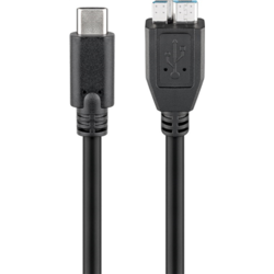 USB kabelis Goobay USB-C - Micro USB, 3.2 Gen 1, 15W, 60cm, melns
