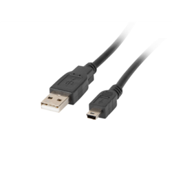 USB kabelis Lanberg USB-A - Mini USB, 2.0, 1.8m, melns
